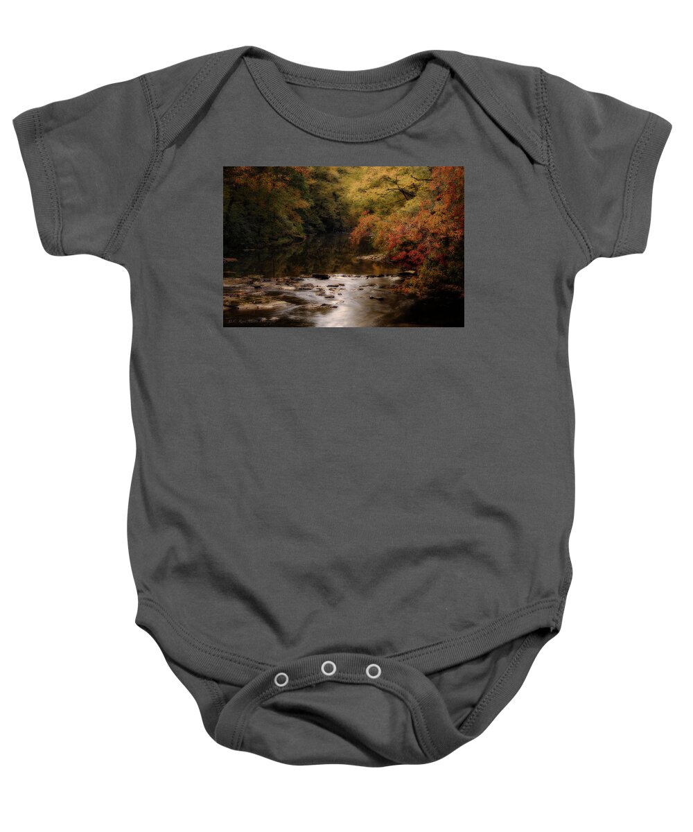 Stream Baby Onesie featuring the photograph Linville River Autumn by C Renee Martin