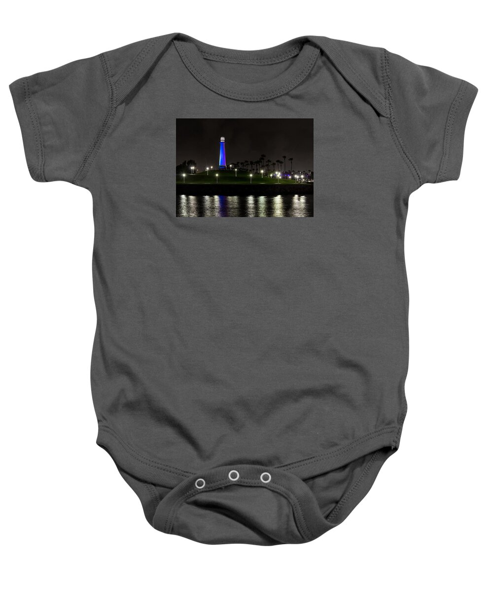 Lighthouse Baby Onesie featuring the photograph Lion's Lighthouse for Sight by Ed Clark
