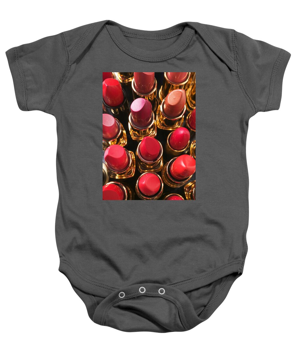 Lipstick Baby Onesie featuring the photograph Lipstick Rows by Garry Gay