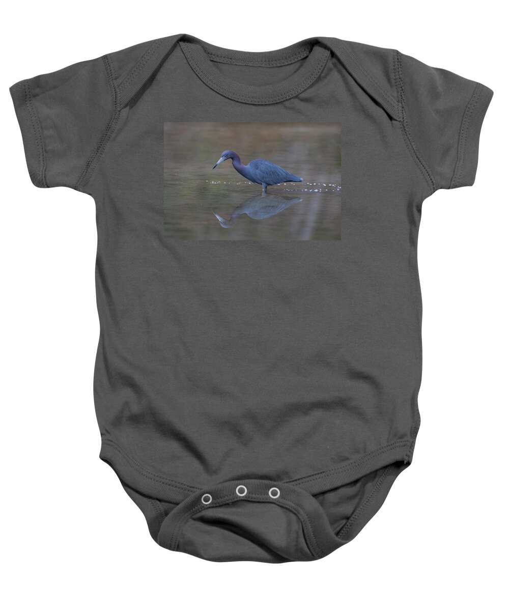 Heron Baby Onesie featuring the photograph Little Blue Bubbles by Paul Rebmann