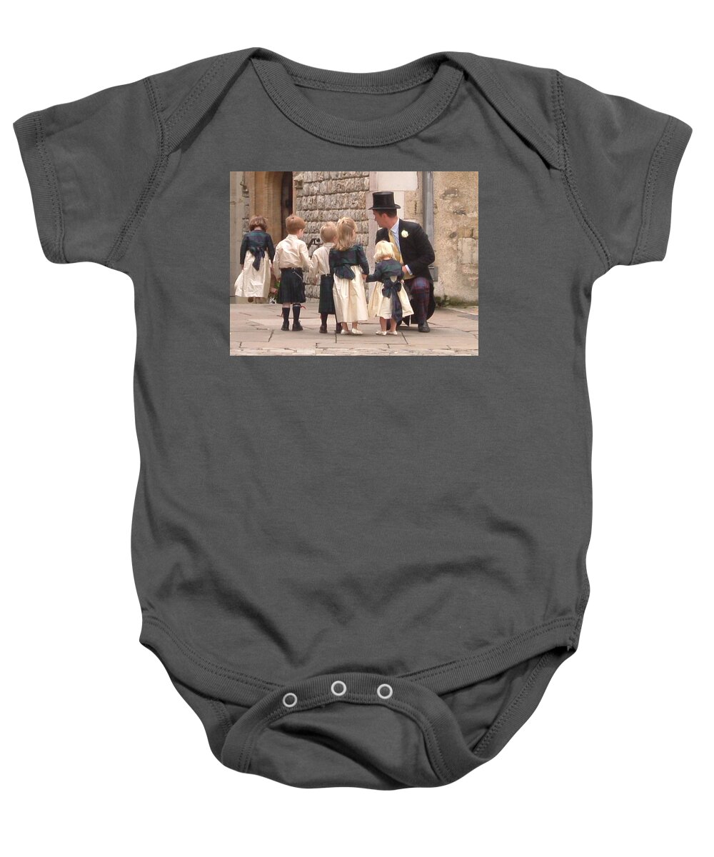 Photograph Baby Onesie featuring the photograph London Tower Wedding by Annette Hadley