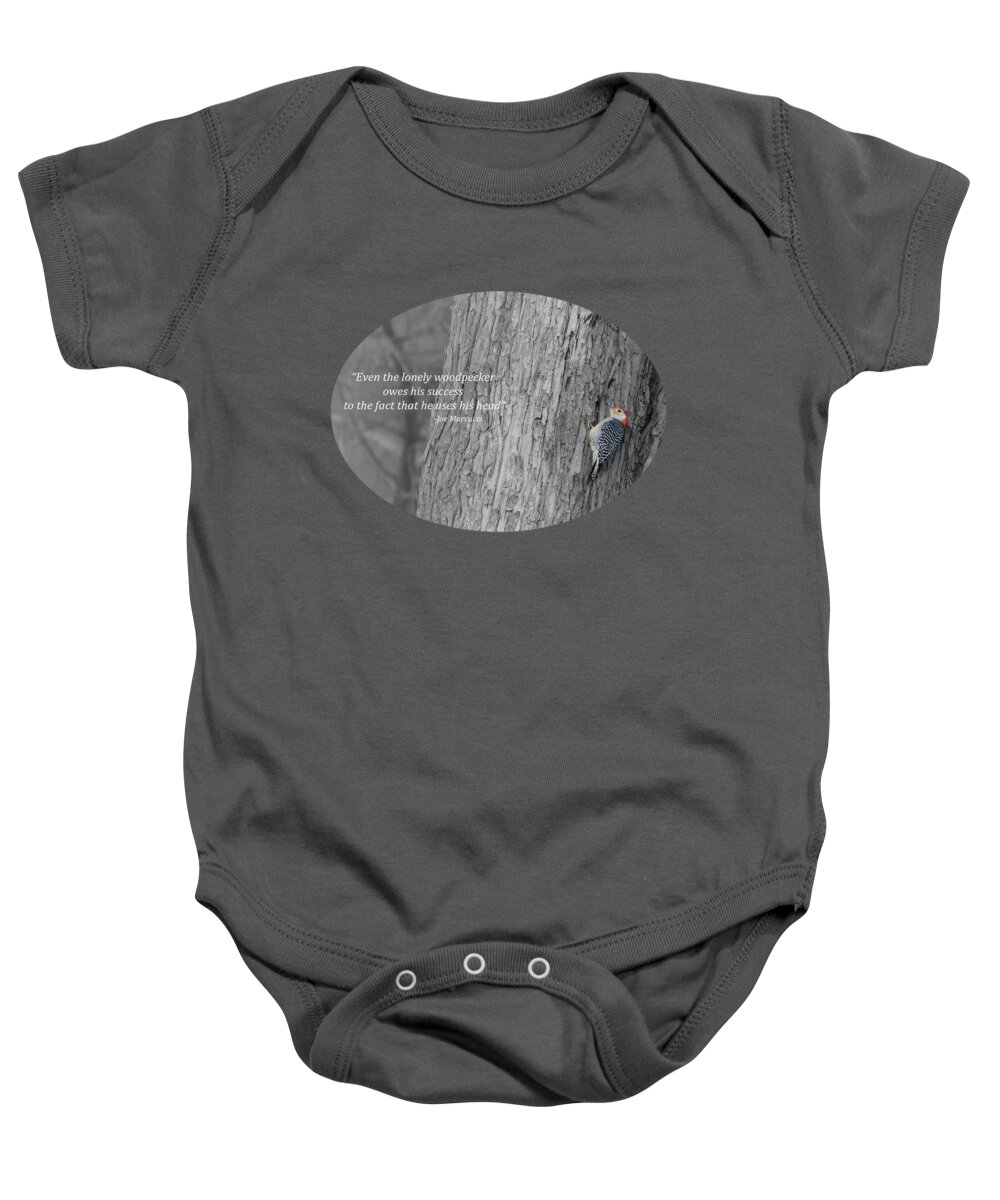 Red-bellied Woodpecker Baby Onesie featuring the photograph Lonely Woodpecker by Holden The Moment