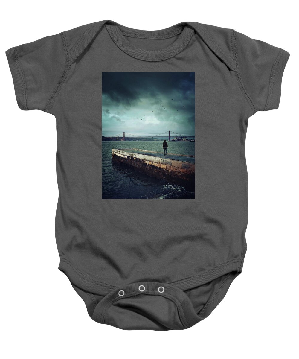 Man Baby Onesie featuring the photograph Longing for the departed by Carlos Caetano