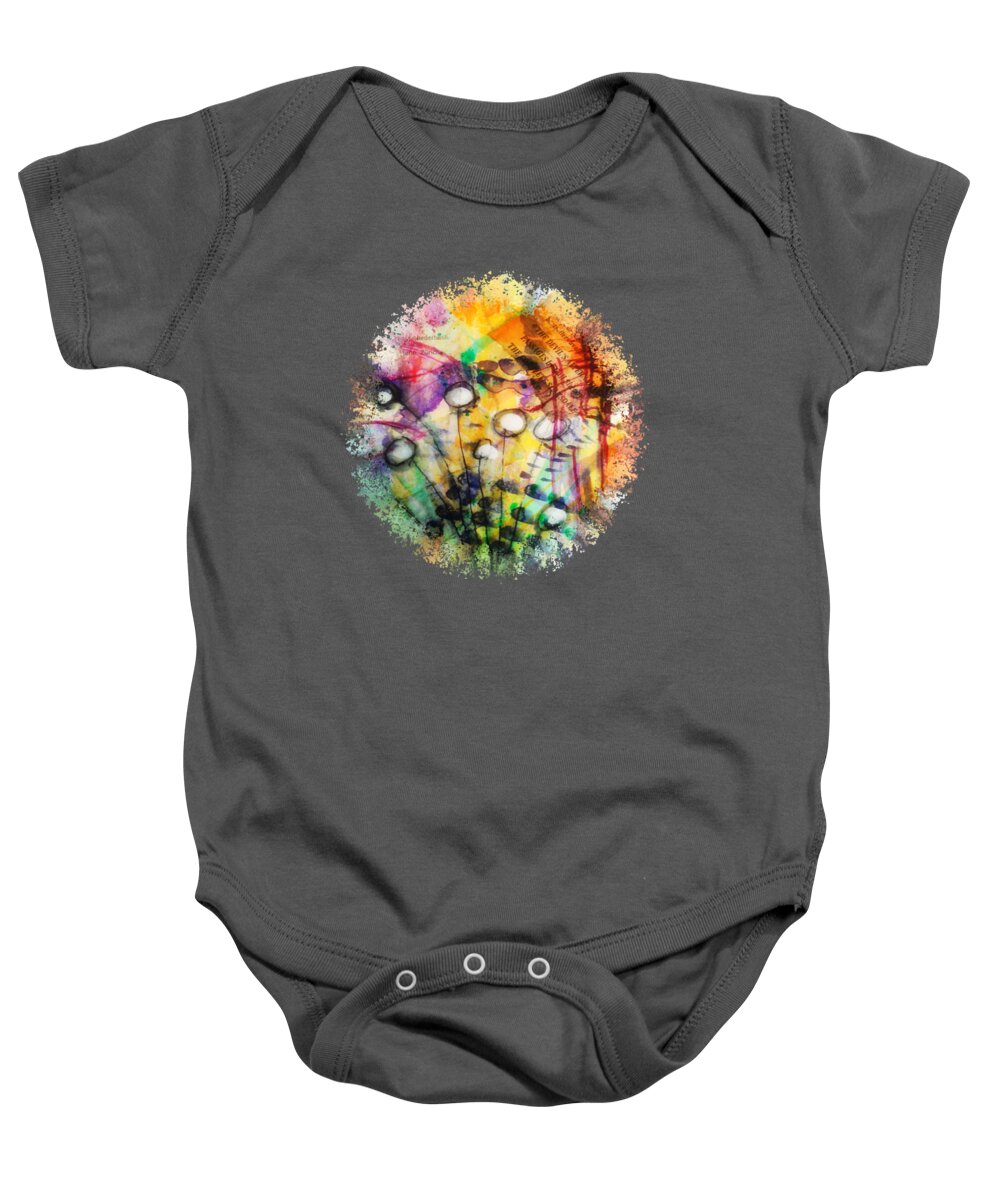 Seeing Baby Onesie featuring the mixed media Look Around by Mimulux Patricia No