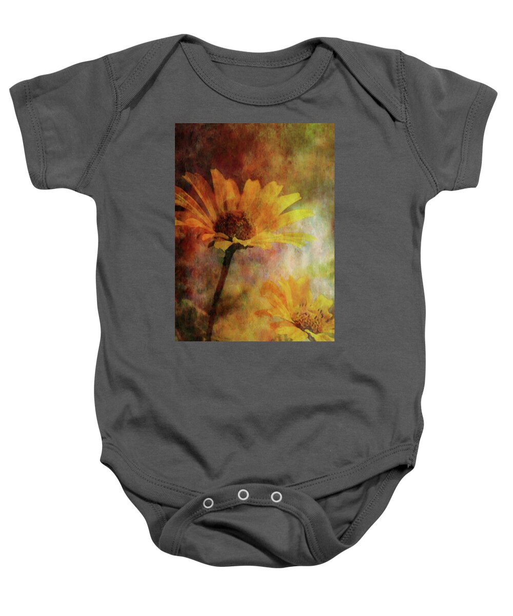 Lost Baby Onesie featuring the photograph Lost Yellow Blossoms 3885 LDP_2 by Steven Ward