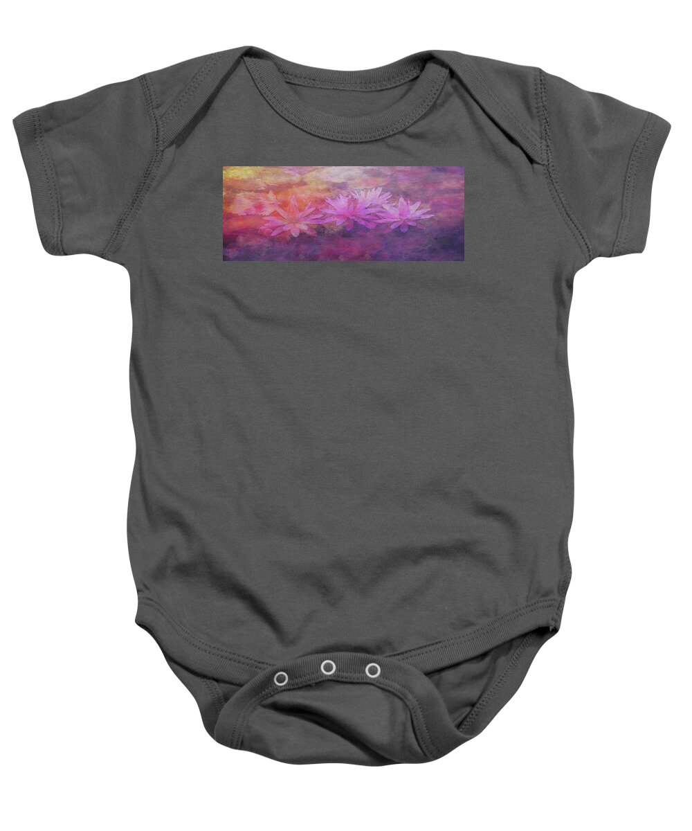 Lotus Baby Onesie featuring the photograph Lotus Landscape 4 4715 IDP_4 by Steven Ward