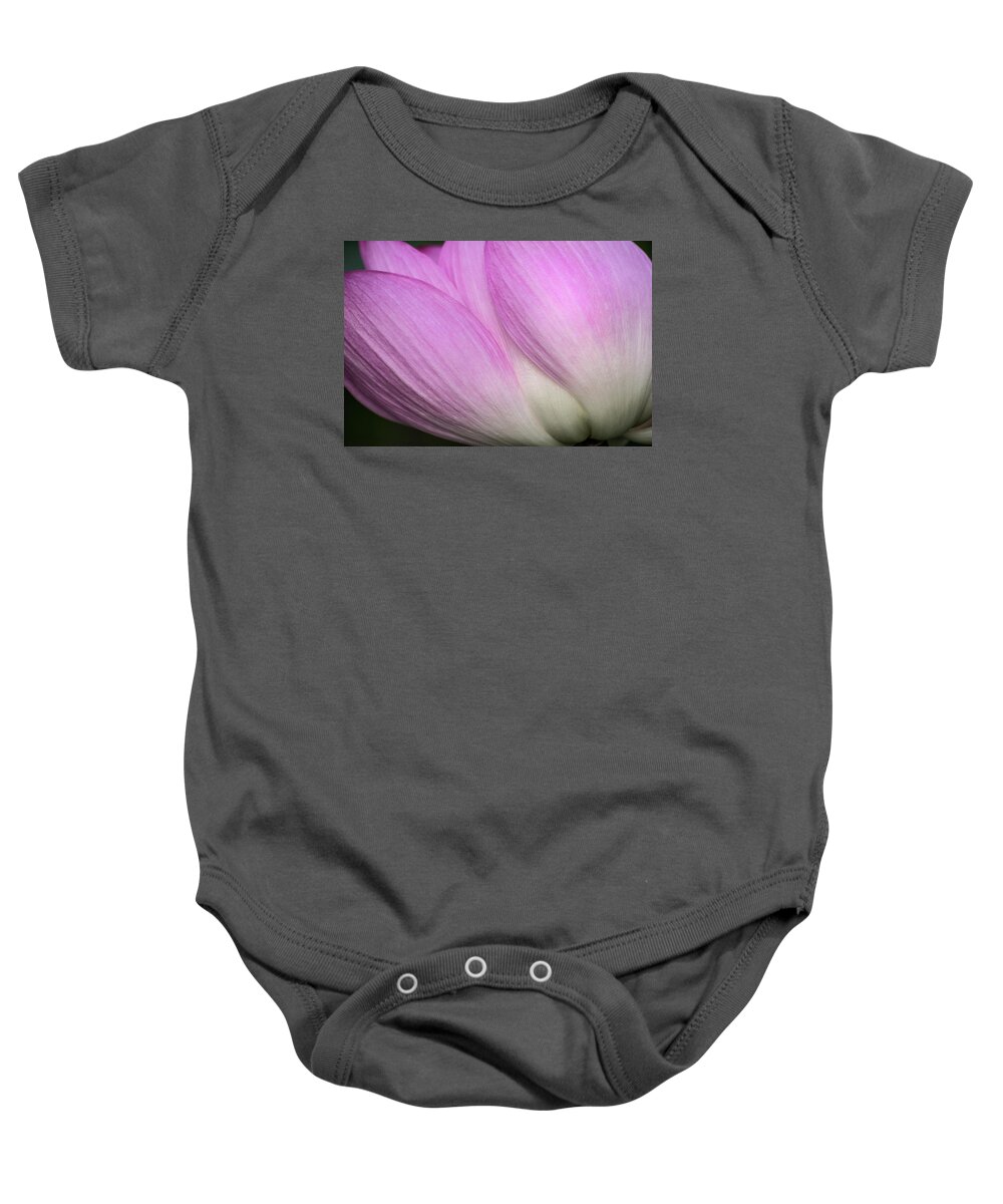 Flower Baby Onesie featuring the photograph Lotus Petals Macro by Don Johnson