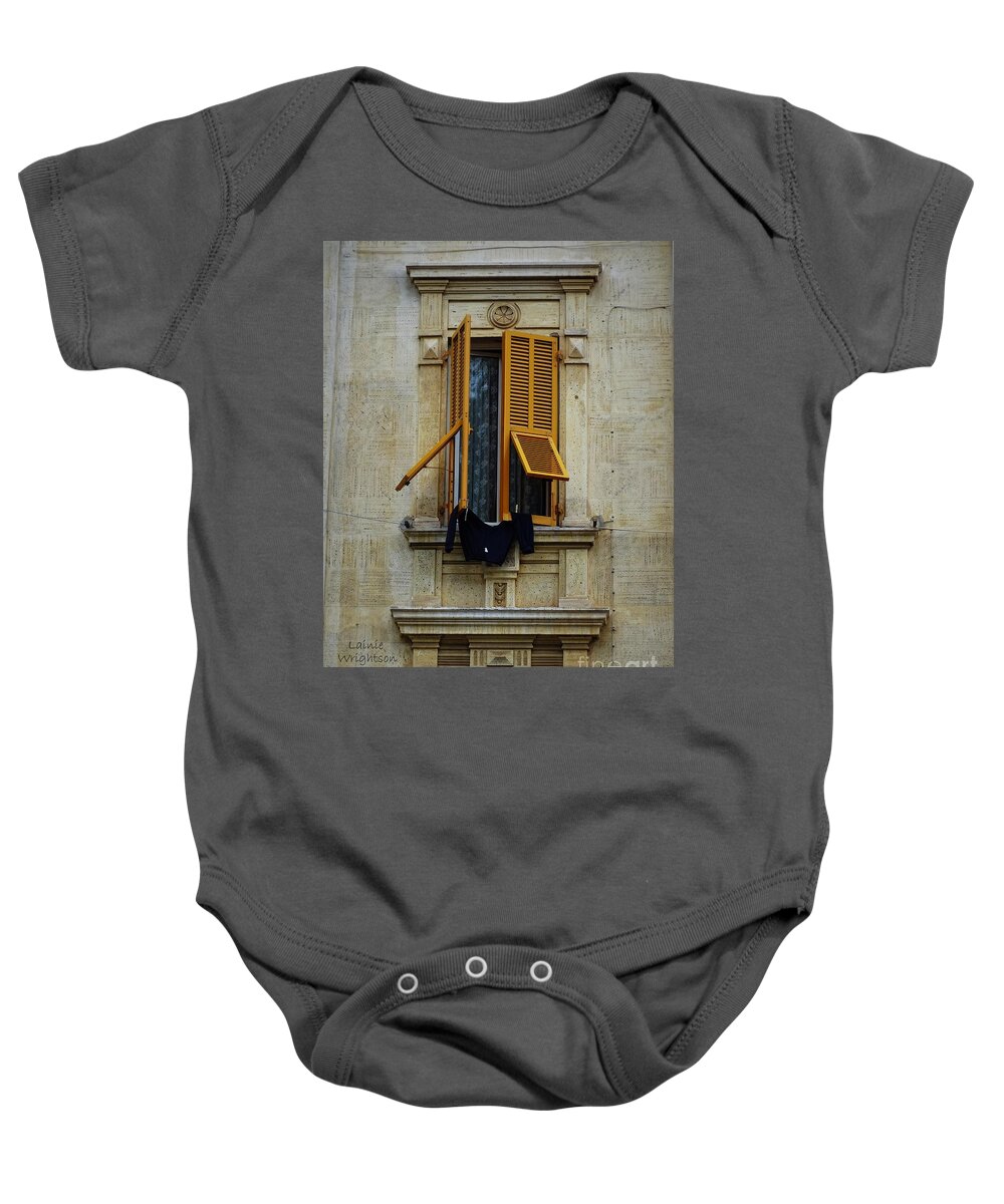 Italy Baby Onesie featuring the photograph Lovely Portofino Window by Lainie Wrightson