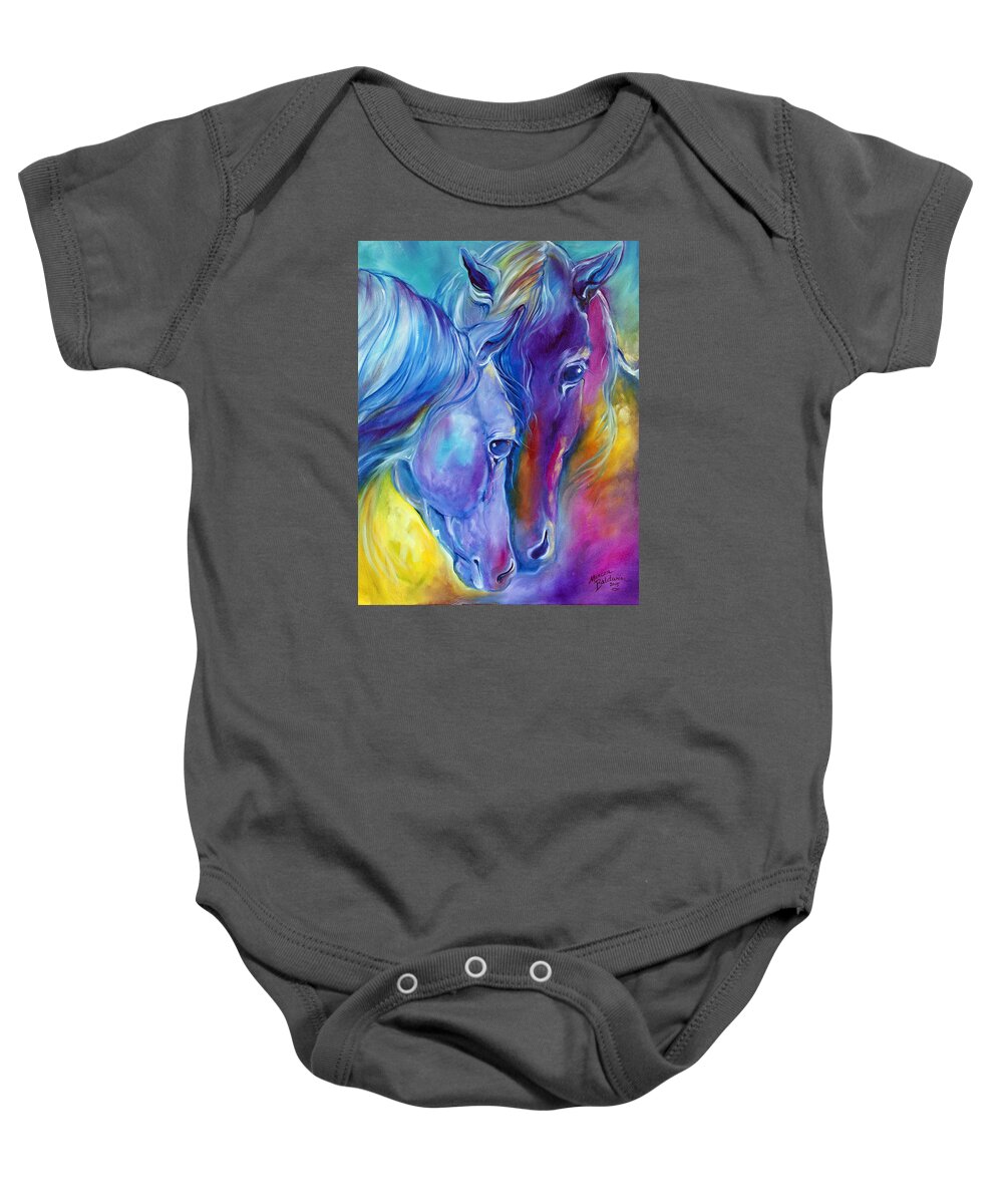 Color Baby Onesie featuring the painting Loving Spirits by Marcia Baldwin