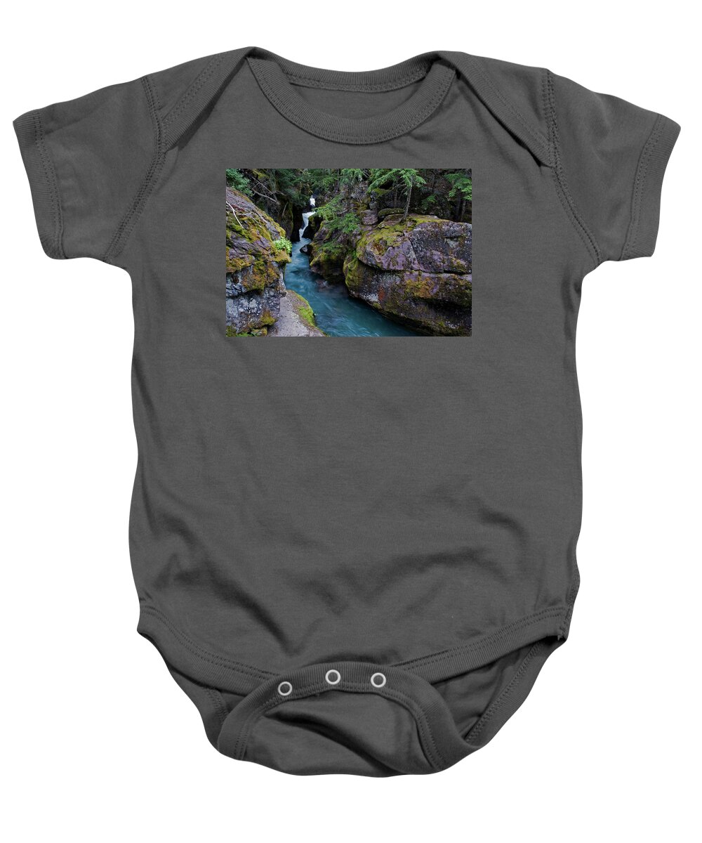 Scenic Baby Onesie featuring the photograph Lower Avalanche Creek by Doug Davidson