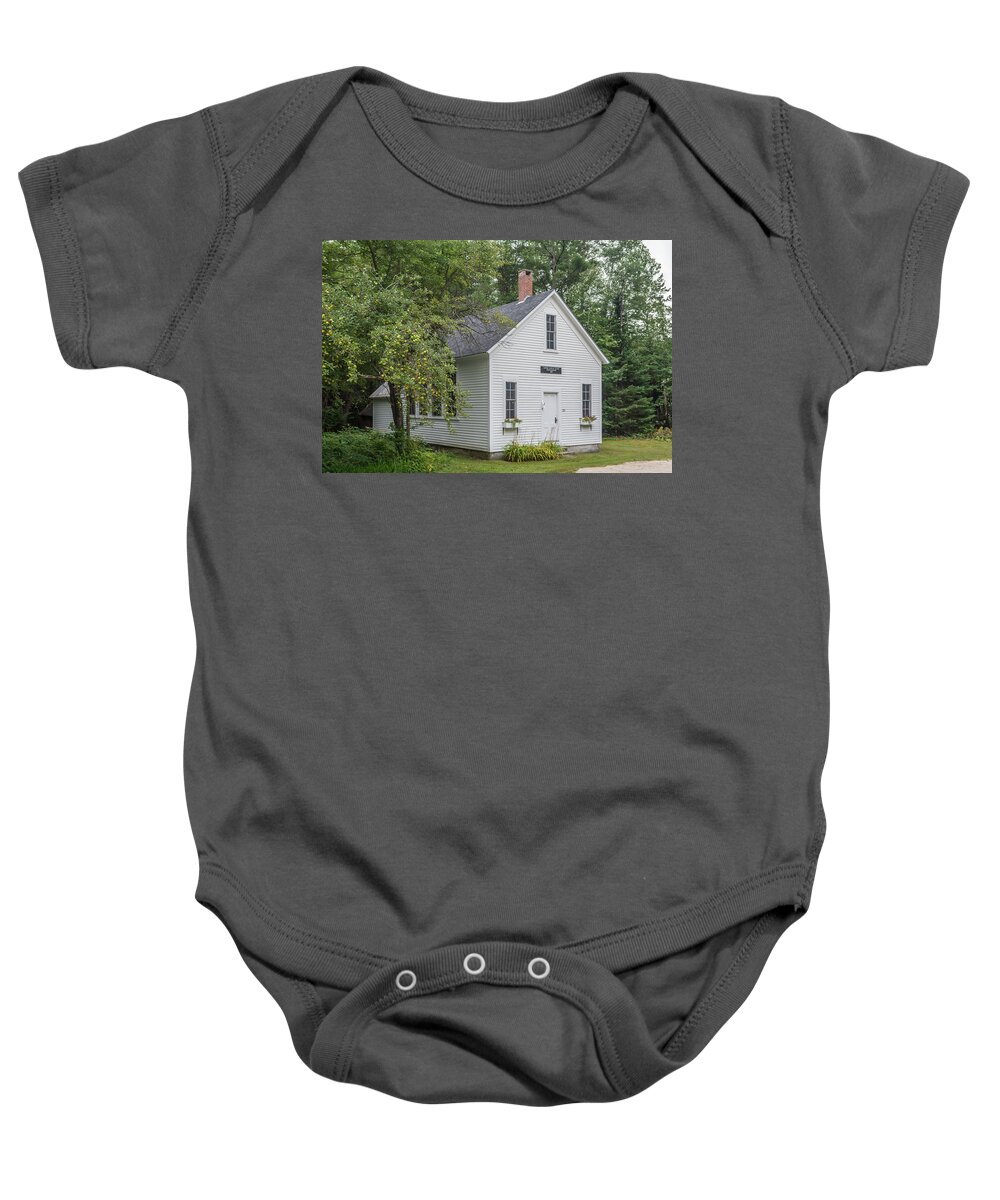 Guy Whiteley Photography Baby Onesie featuring the photograph Lower Sunday River Schoolhouse by Guy Whiteley