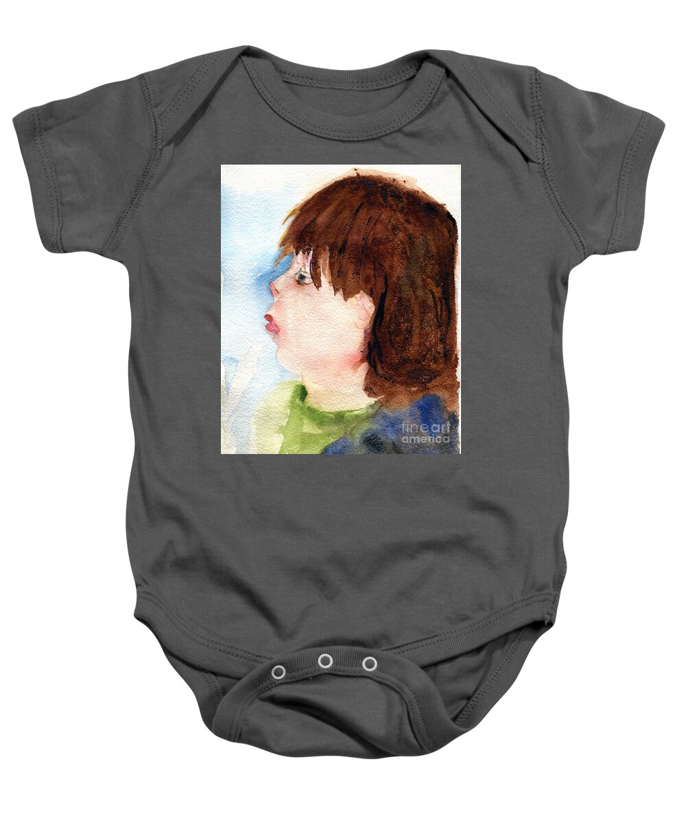 Lucky Baby Onesie featuring the painting Lucky Brother by Sandy McIntire