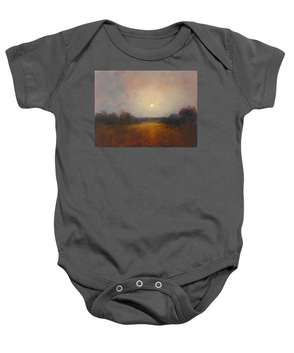 Moon Baby Onesie featuring the painting Lunar 11 by David Ladmore