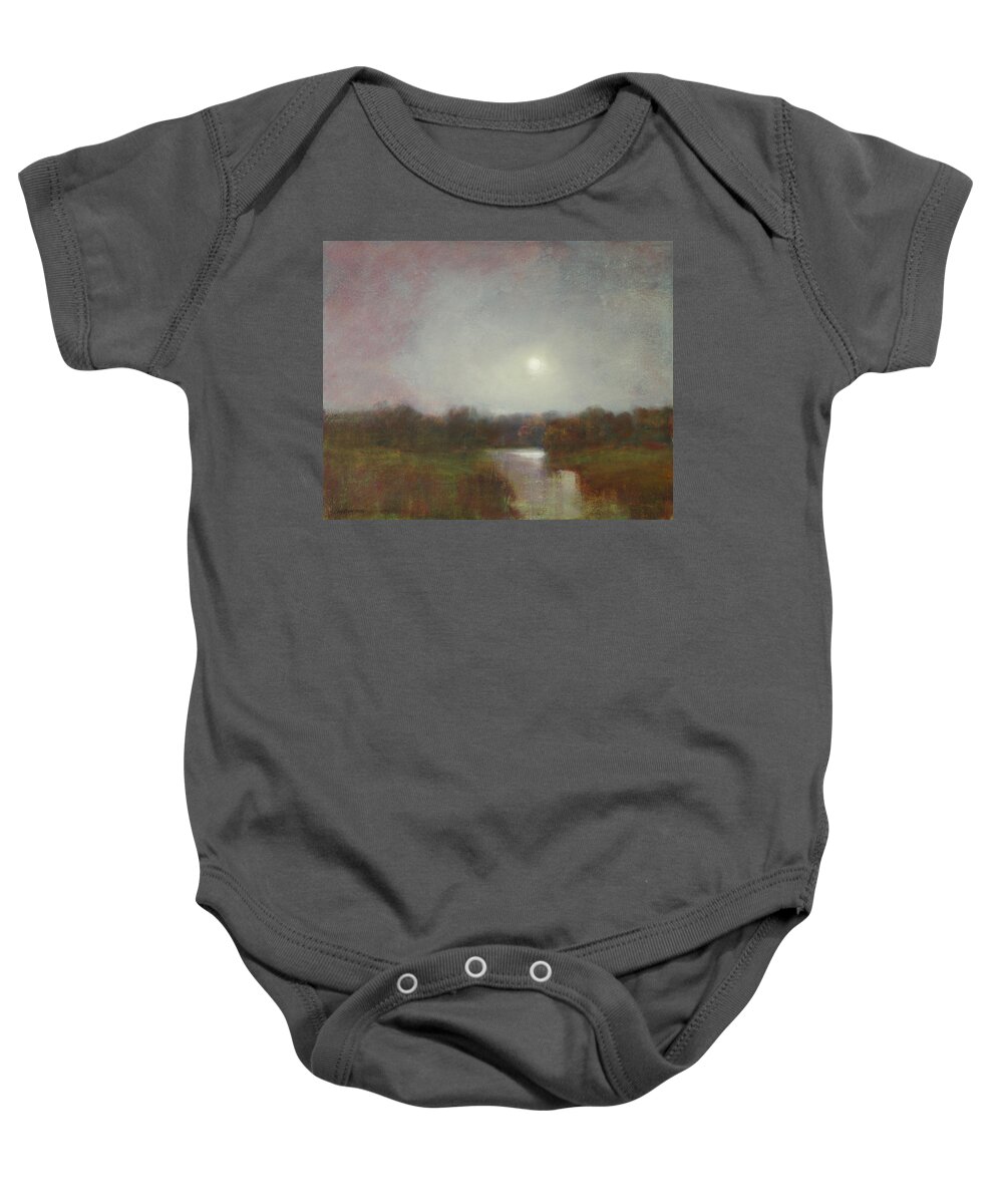 Moon Baby Onesie featuring the painting Lunar 14 by David Ladmore