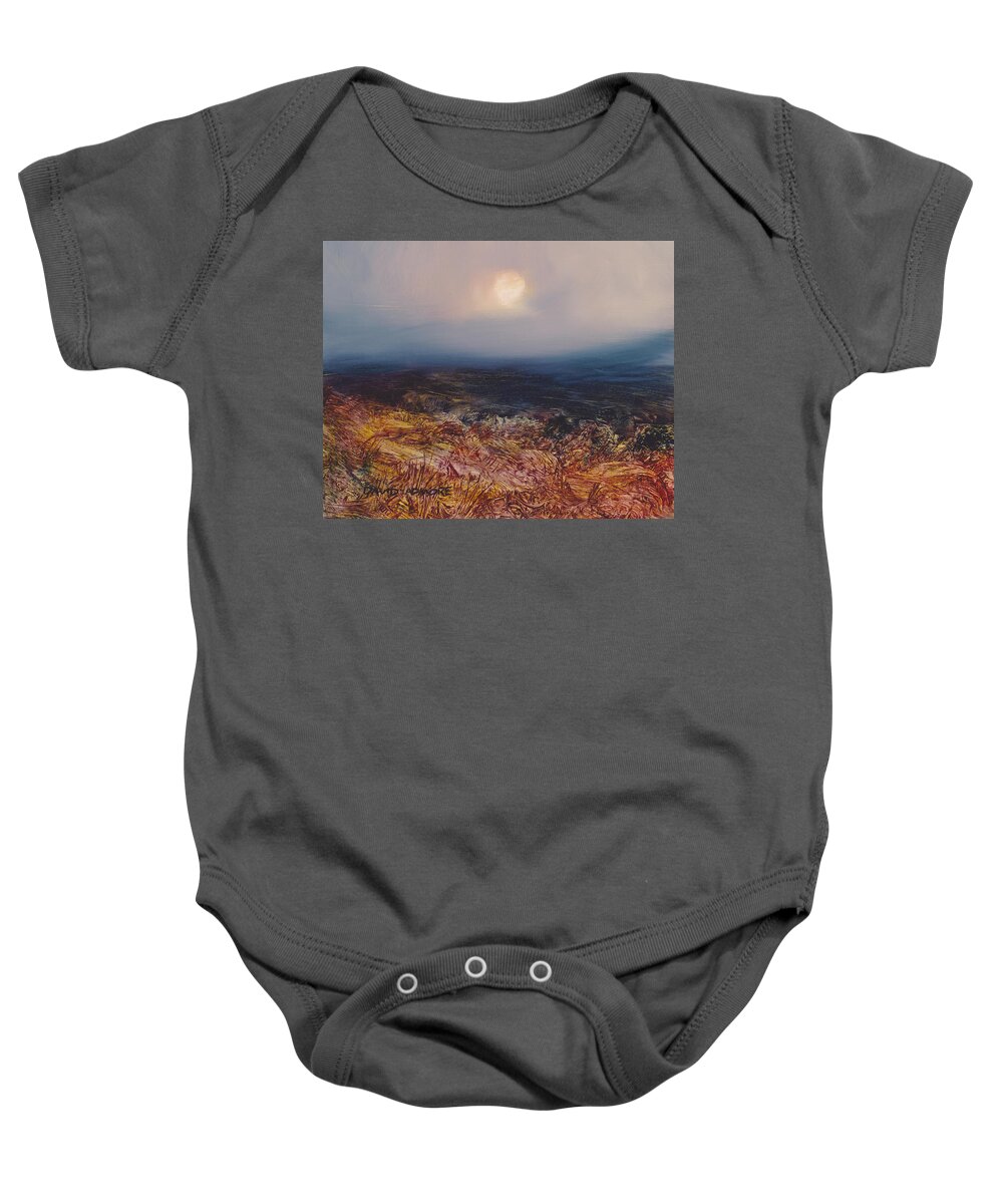 Moon Baby Onesie featuring the painting Lunar 46 by David Ladmore