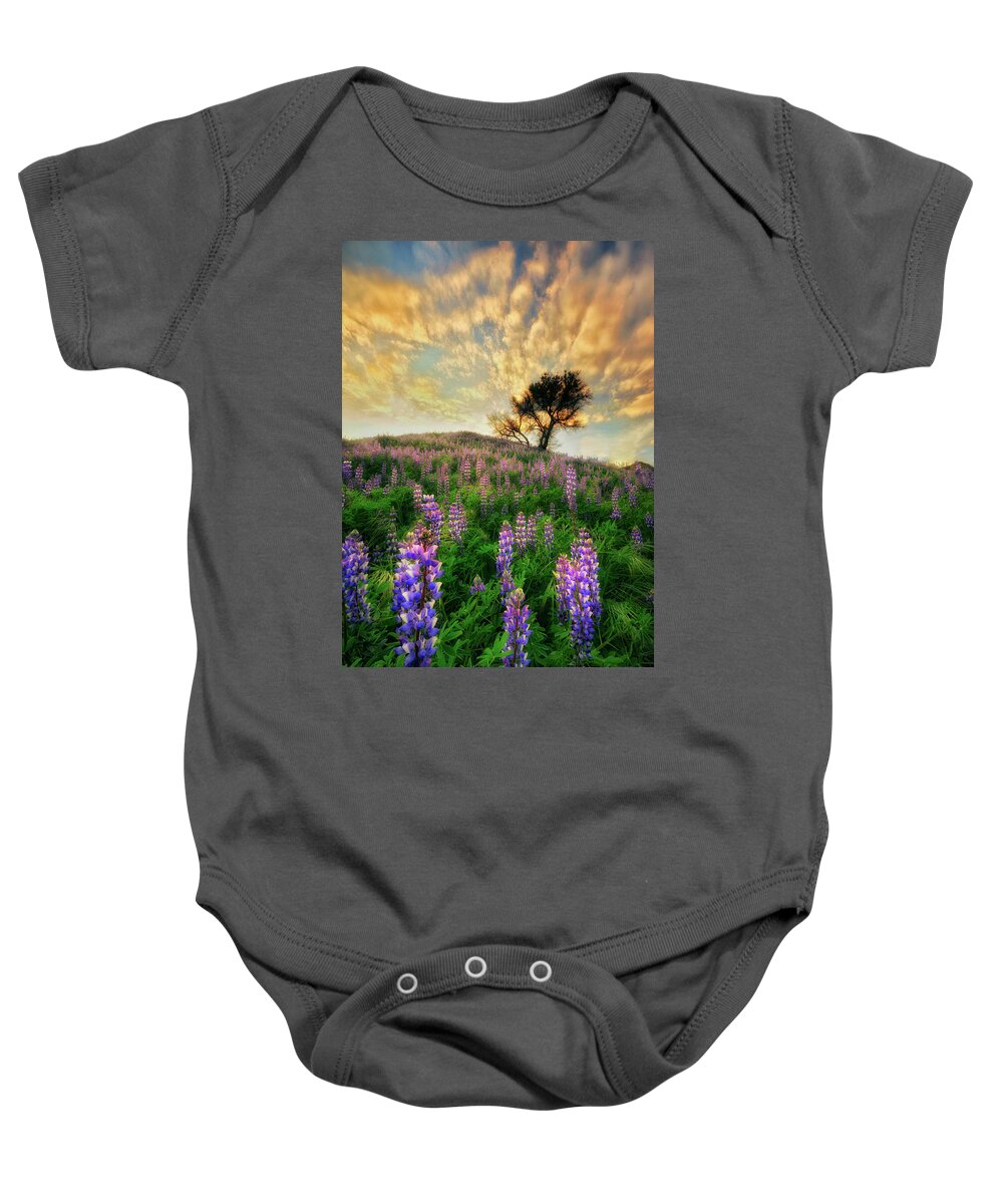 California Baby Onesie featuring the photograph Lupine on Lupine by Nicki Frates