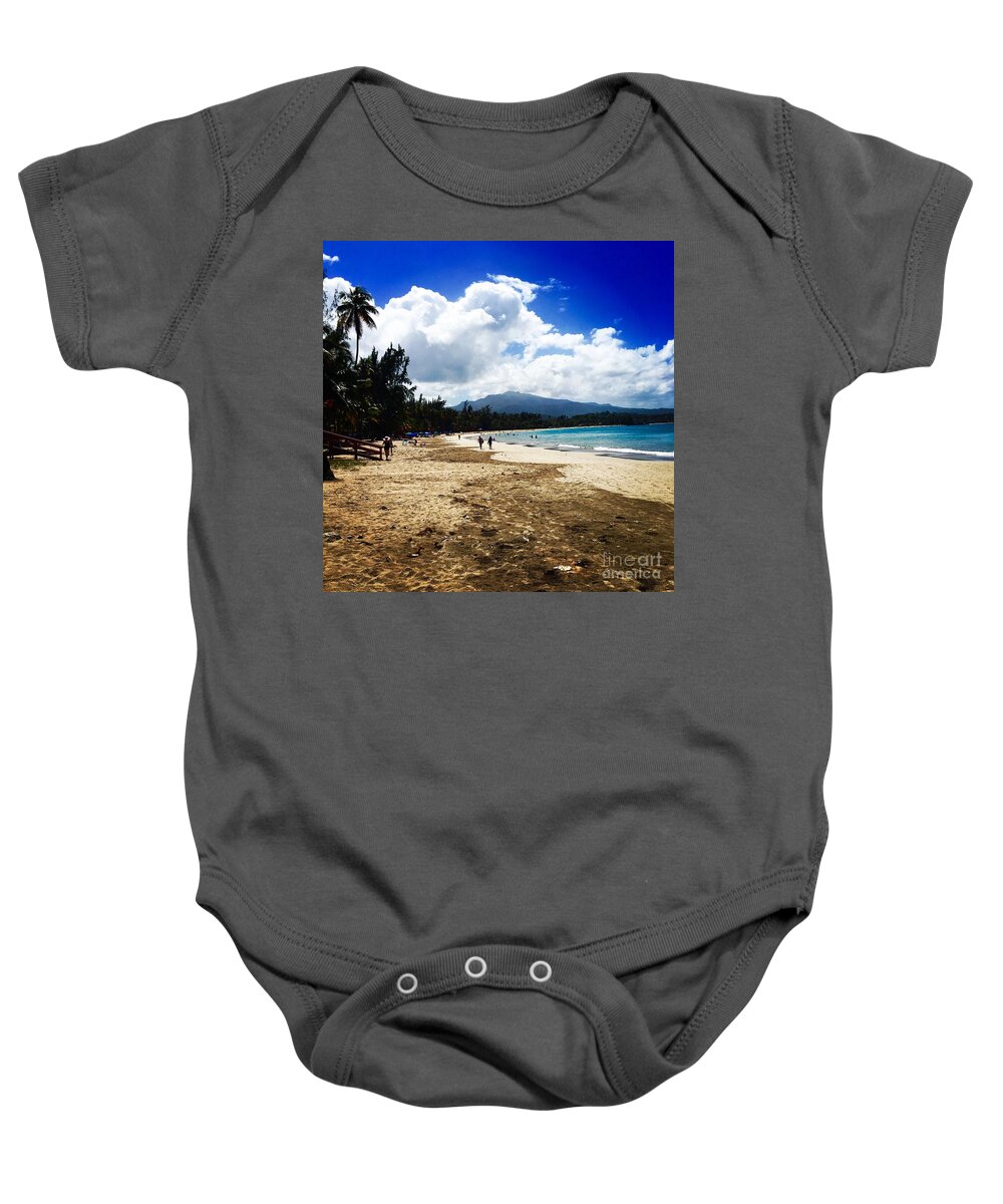 Luquillo Baby Onesie featuring the photograph Luquillo Beach, Puerto Rico by Alice Terrill