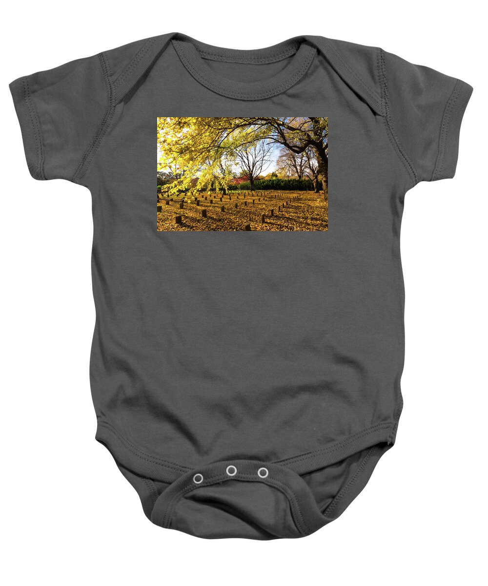 Lynchburg Baby Onesie featuring the photograph Lynchburg Old City Cemetery in Autumn by Norma Brandsberg