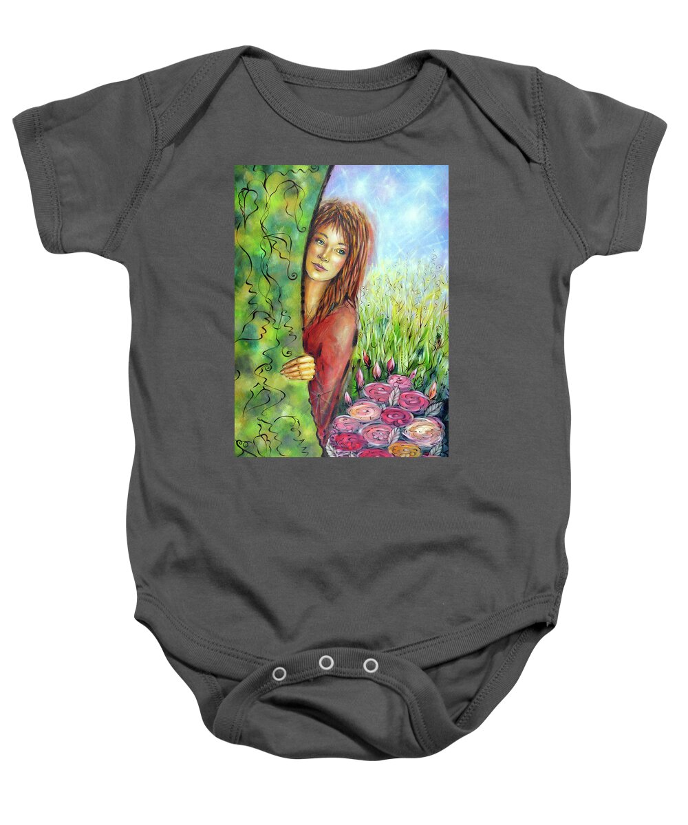 Original Baby Onesie featuring the painting Magic Garden 021108 #3 by Selena Boron