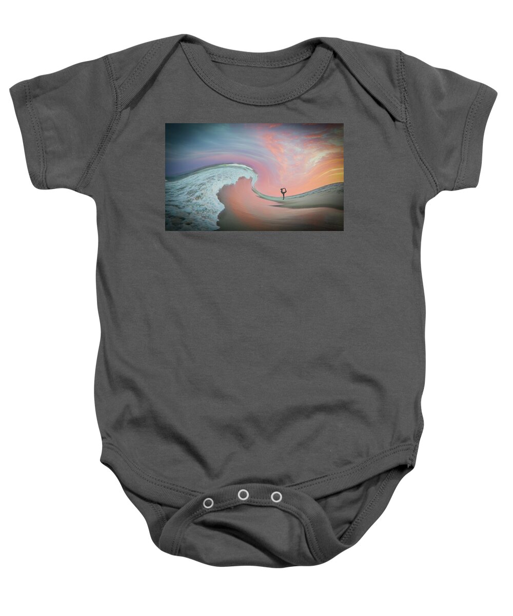 Sunset Baby Onesie featuring the photograph Magical Beach Sunset by Beth Venner