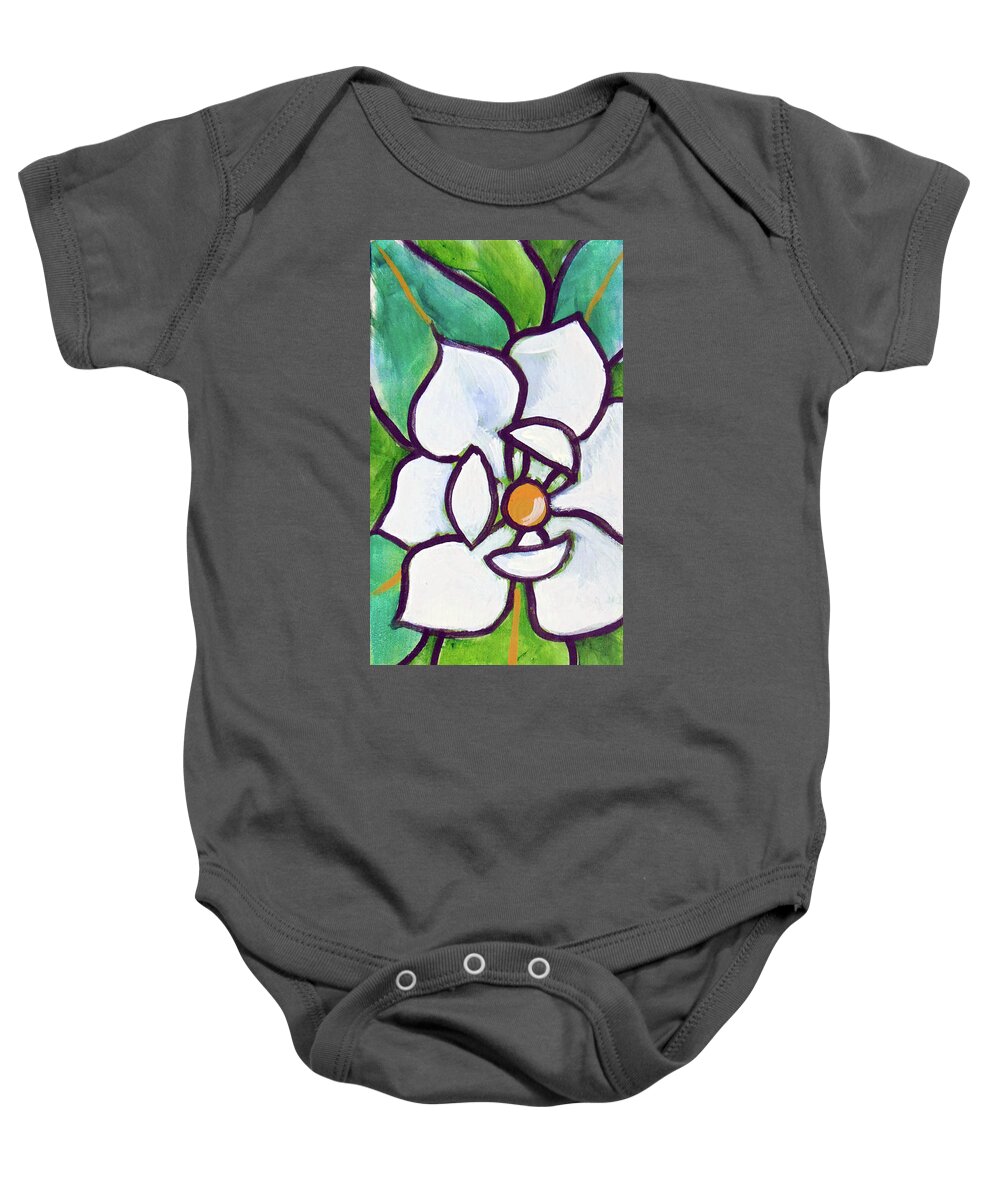  Baby Onesie featuring the painting Magnolia 23 by Loretta Nash