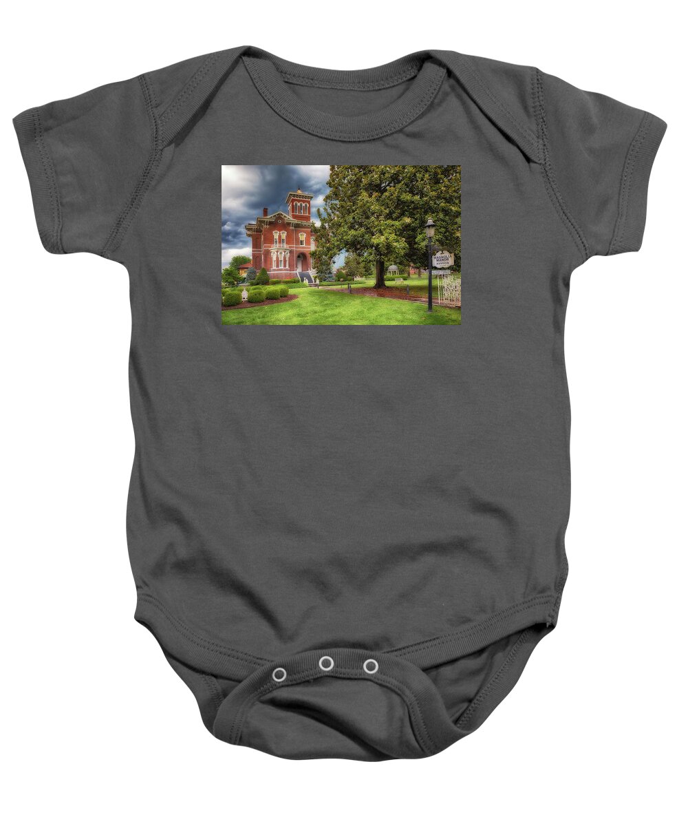 Magnolia Manor Baby Onesie featuring the photograph Magnolia Manor by Susan Rissi Tregoning