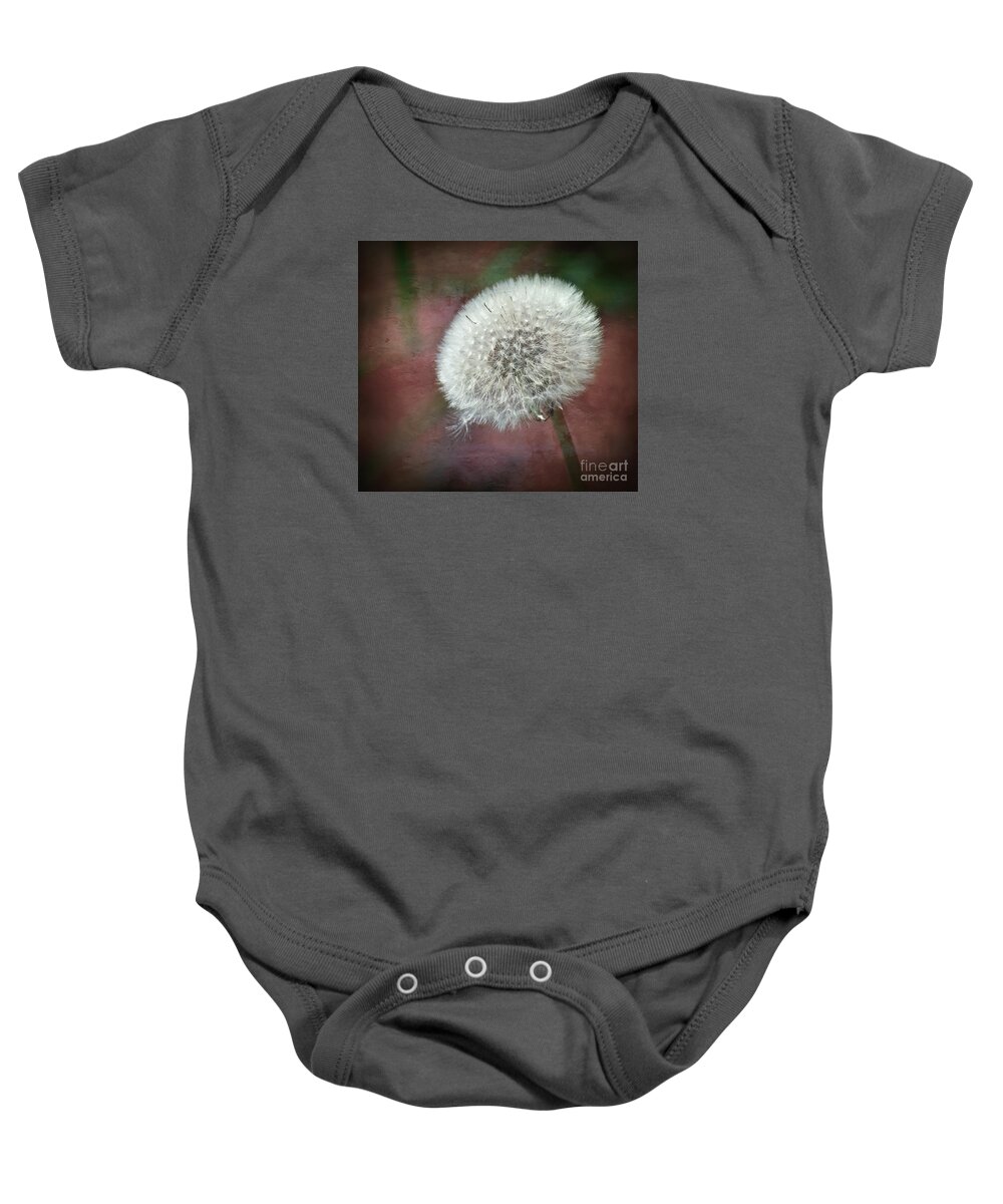 Dandelion Baby Onesie featuring the photograph Make A Wish by Kerri Farley