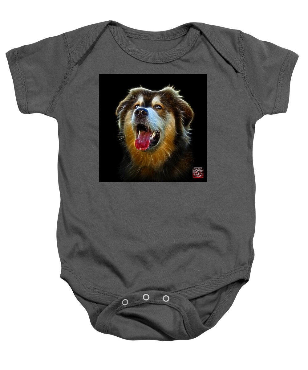 Dog Baby Onesie featuring the painting Malamute Dog Art - 6536 - BB by James Ahn