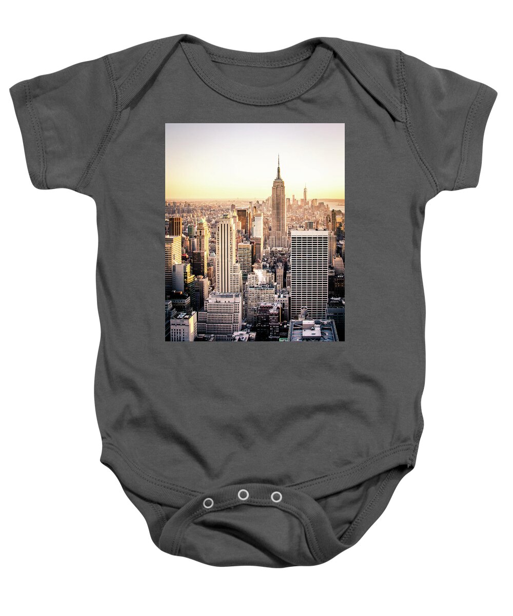Nyc Baby Onesie featuring the photograph Manhattan by Michael Weber
