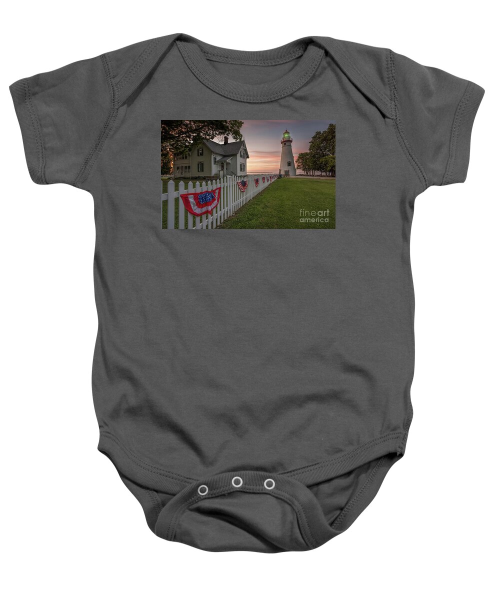 Marblehead Baby Onesie featuring the photograph Marblehead Memorial by James Dean