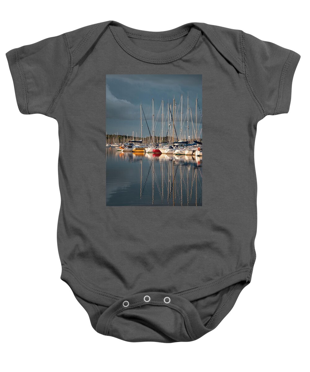Boat Baby Onesie featuring the photograph Marina Sunset 8 by Geoff Smith