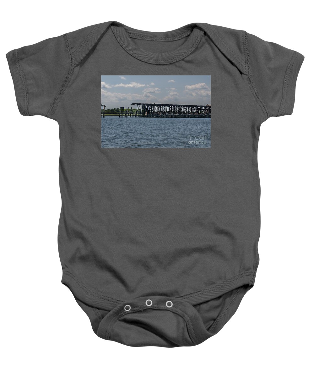 Dock Repair Baby Onesie featuring the photograph Marine Repair by Dale Powell
