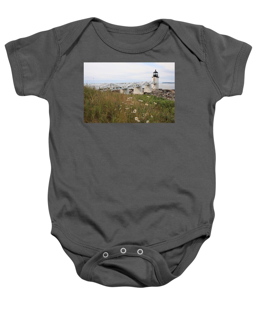 Seascape Baby Onesie featuring the photograph Marshall Point Daisies by Doug Mills
