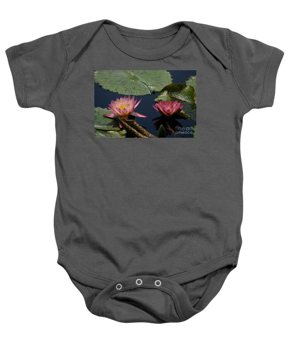 Mauve Baby Onesie featuring the photograph Mauve Lotus Waterlily by Jackie Irwin