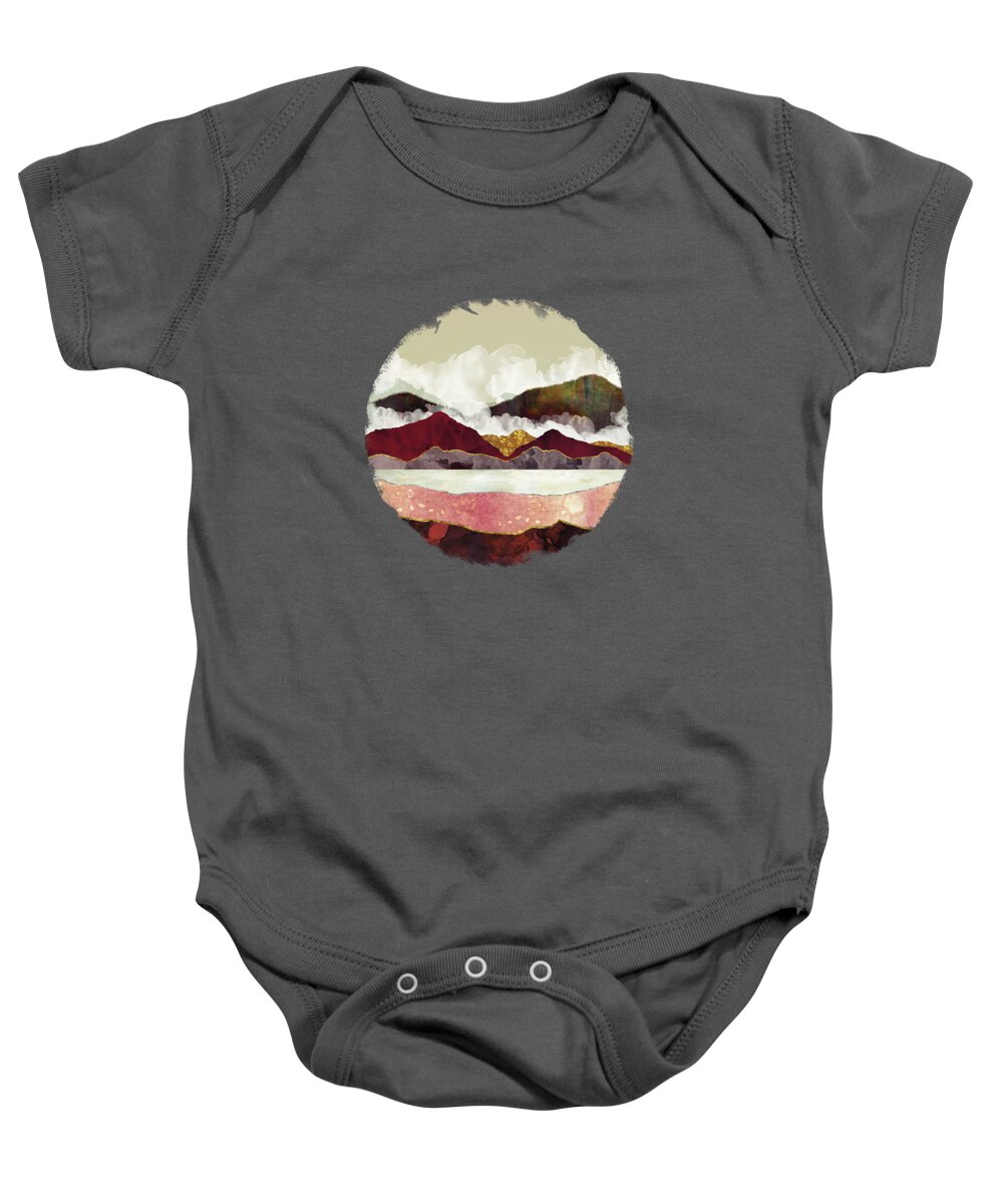 Mountains Baby Onesie featuring the digital art Melon Mountains by Katherine Smit