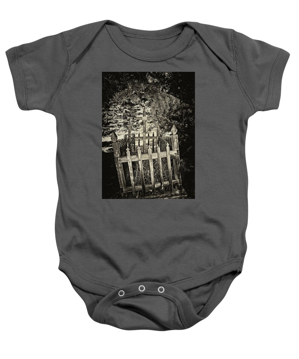 Cemetery Baby Onesie featuring the photograph Memorial - 365-252 by Inge Riis McDonald
