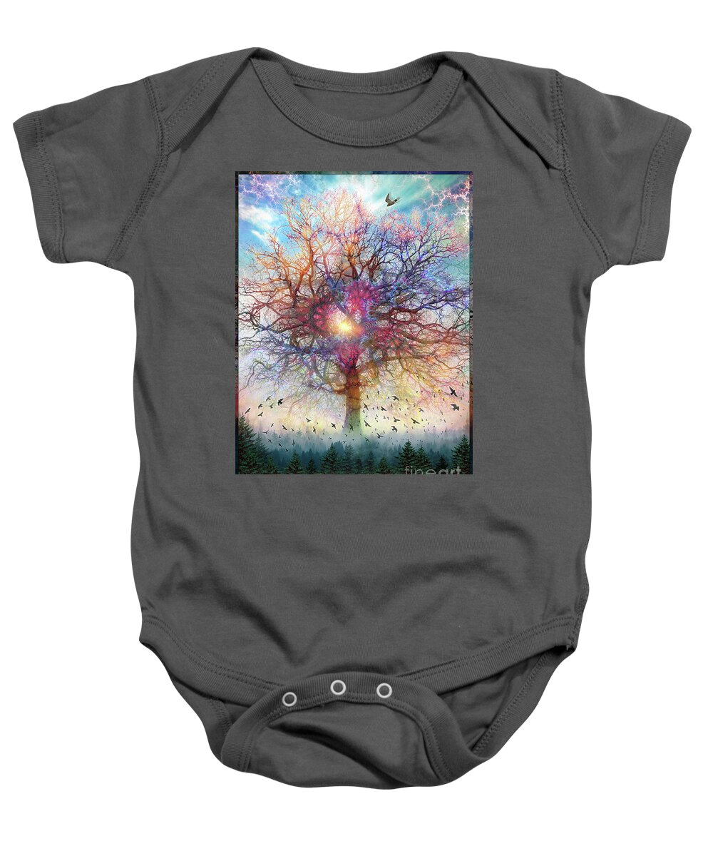  Tree Of Life Baby Onesie featuring the digital art Memory of a Tree by Leonard Rubins