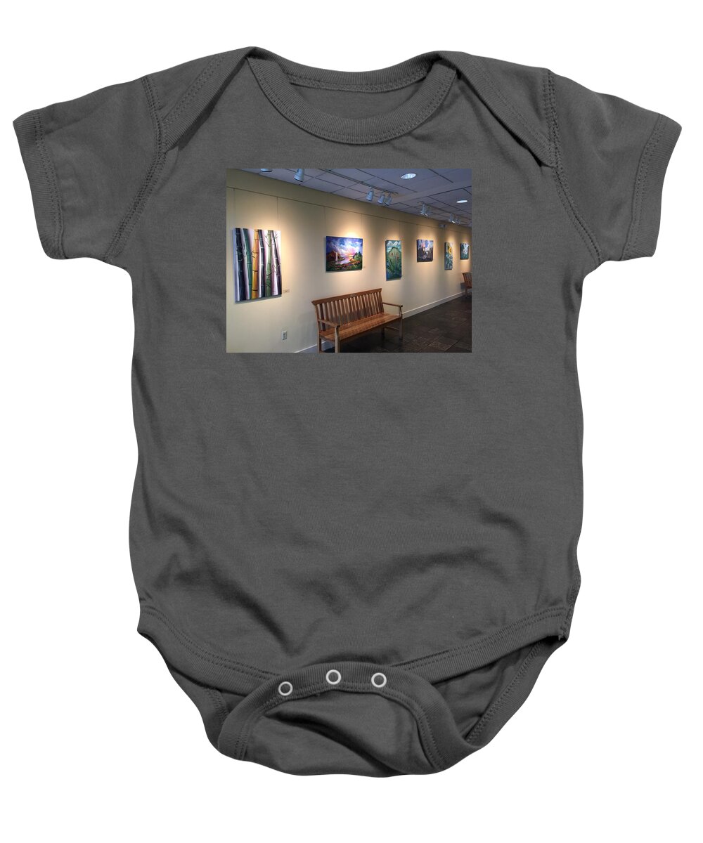  Baby Onesie featuring the painting Memphis Botanic Garden Solo Exhibit 2015 by Rand Burns