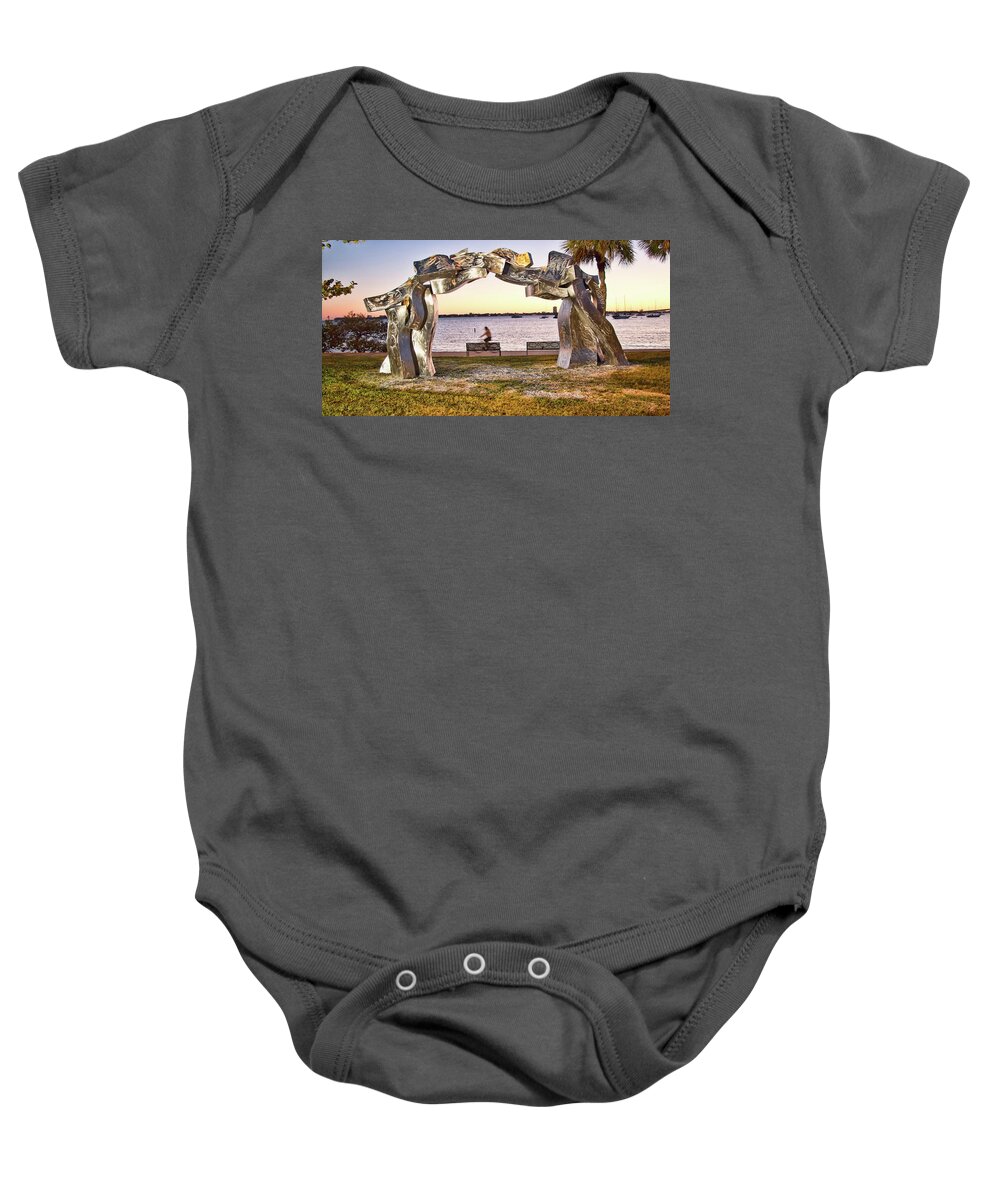 Metal Baby Onesie featuring the photograph Metal Arch by Richard Goldman