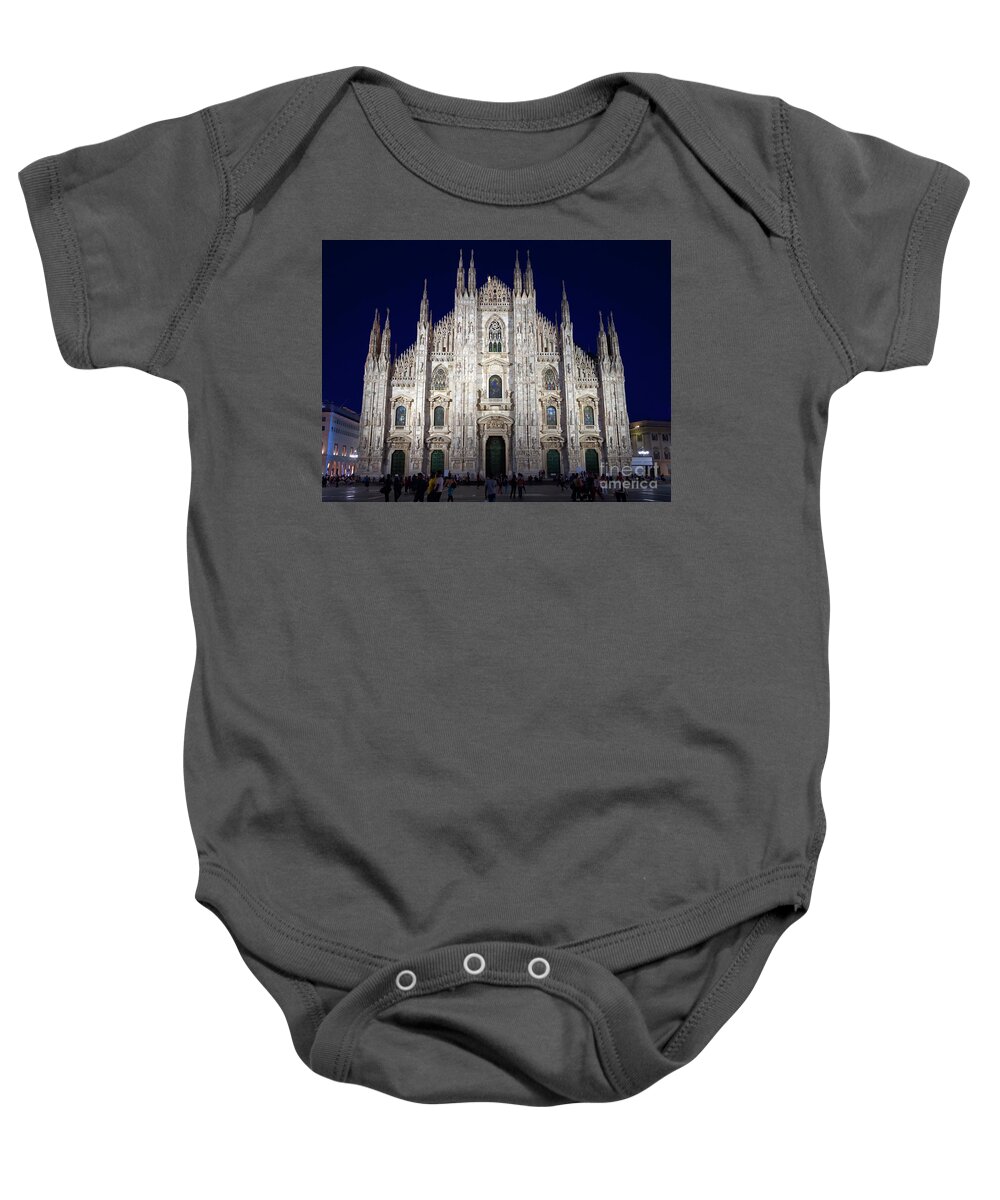 Milan Cathedral Baby Onesie featuring the photograph Milan Cathedral in the Plaza del Duomo by Louise Heusinkveld
