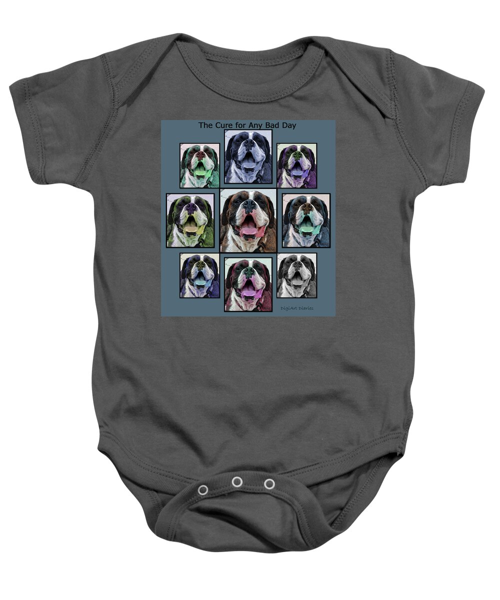 Boxer Baby Onesie featuring the digital art Miles of Smiles by DigiArt Diaries by Vicky B Fuller