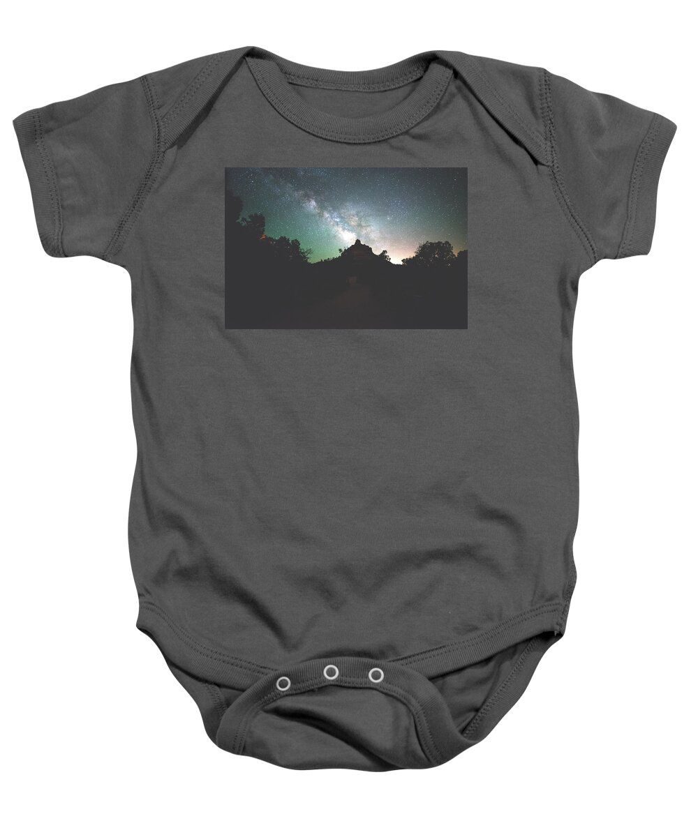 Milky Way Baby Onesie featuring the photograph Milkyway over Bell Rock, Arizaon by Mati Krimerman