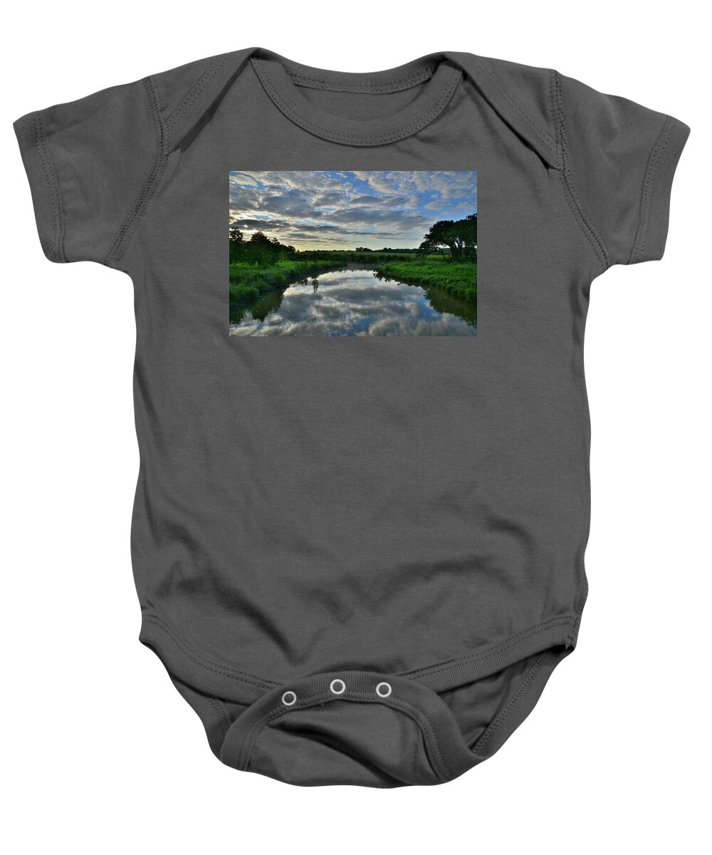 Glacial Park Baby Onesie featuring the photograph Mirror Image Morning in Glacial Park by Ray Mathis