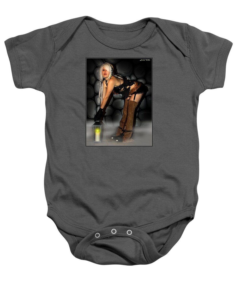 Fantasy Baby Onesie featuring the painting Misty Mood by Jon Volden