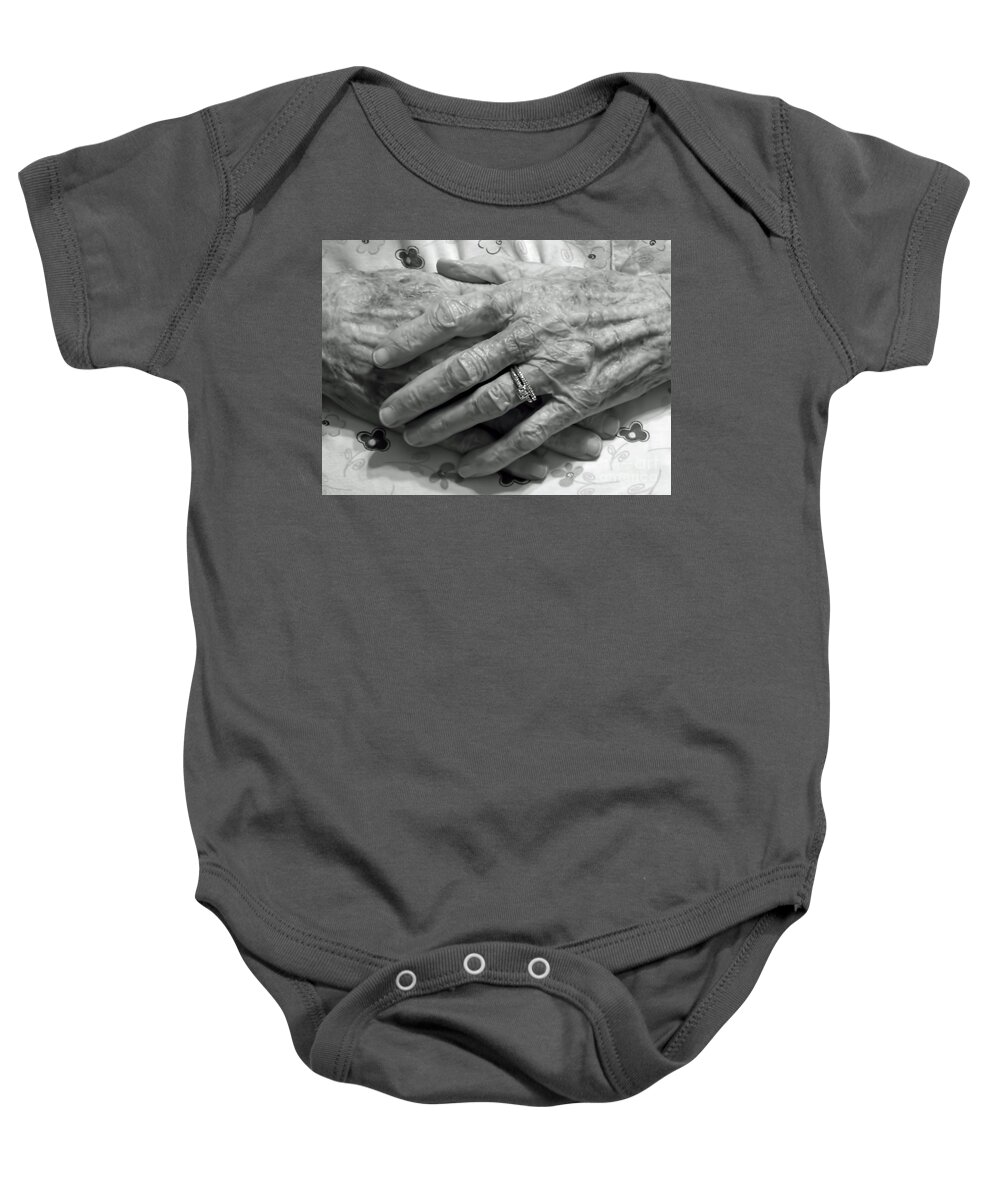 Parent Baby Onesie featuring the photograph Mommas Hands by D Hackett