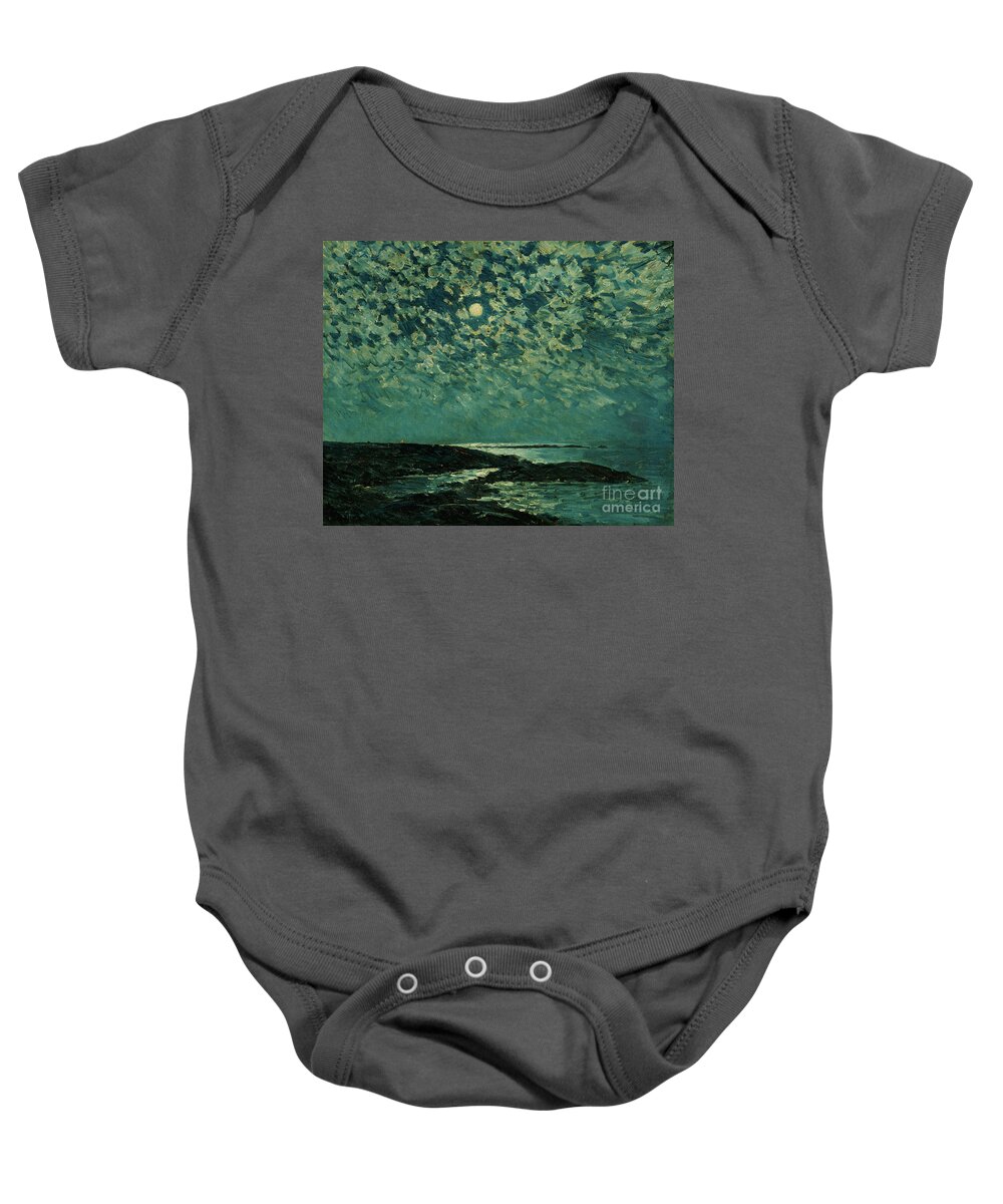 Moonlight Baby Onesie featuring the painting Moonlight by Childe Hassam