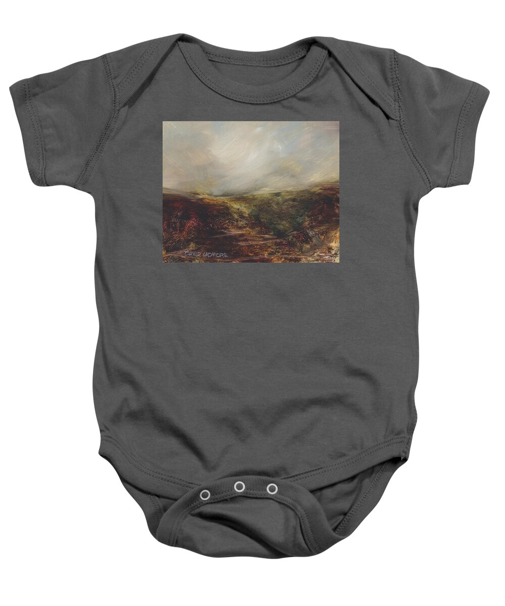 Moorland Baby Onesie featuring the painting Moorland 76 by David Ladmore