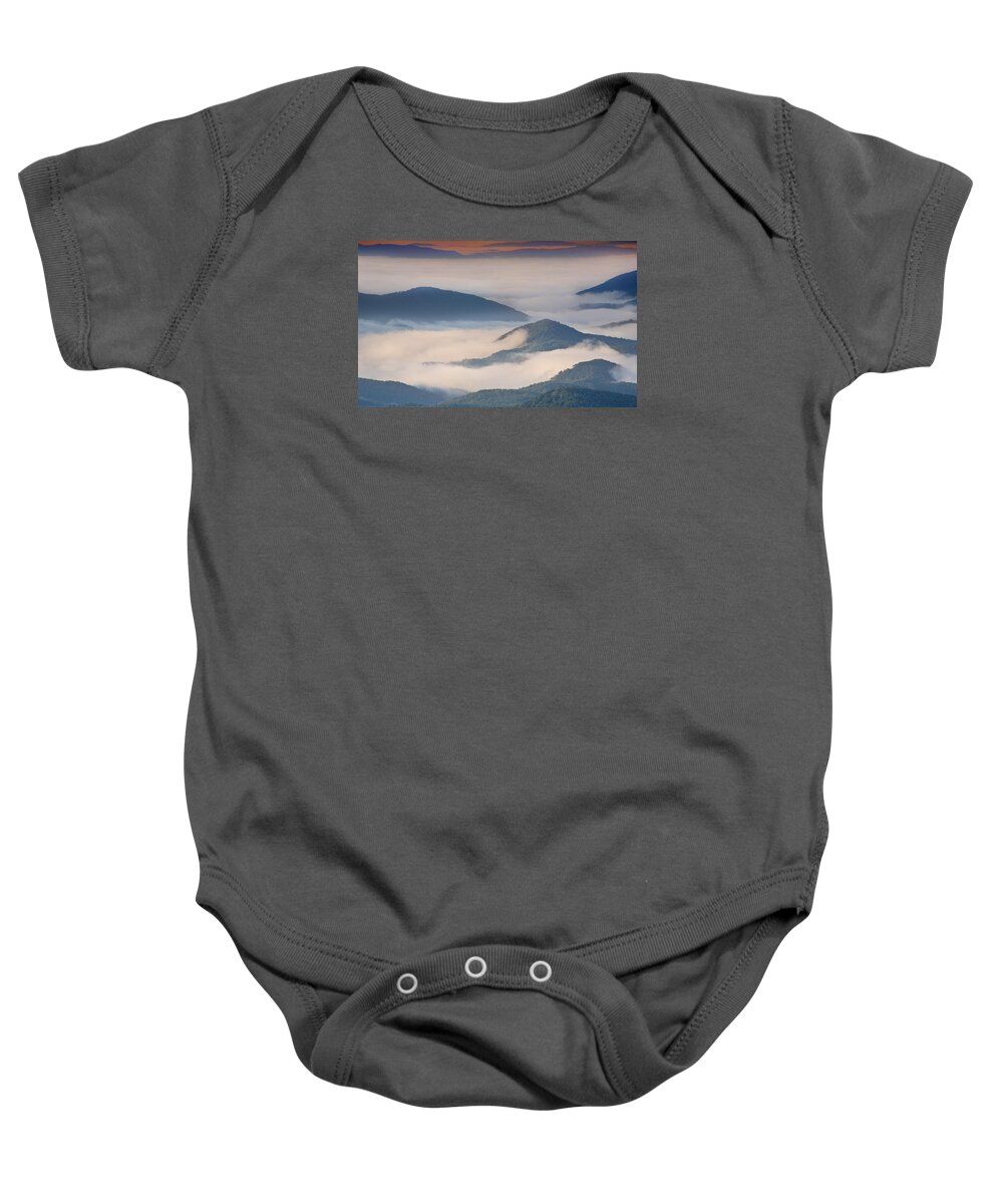 Nc Mountains Baby Onesie featuring the photograph Morning Cloud Colors by Ken Barrett
