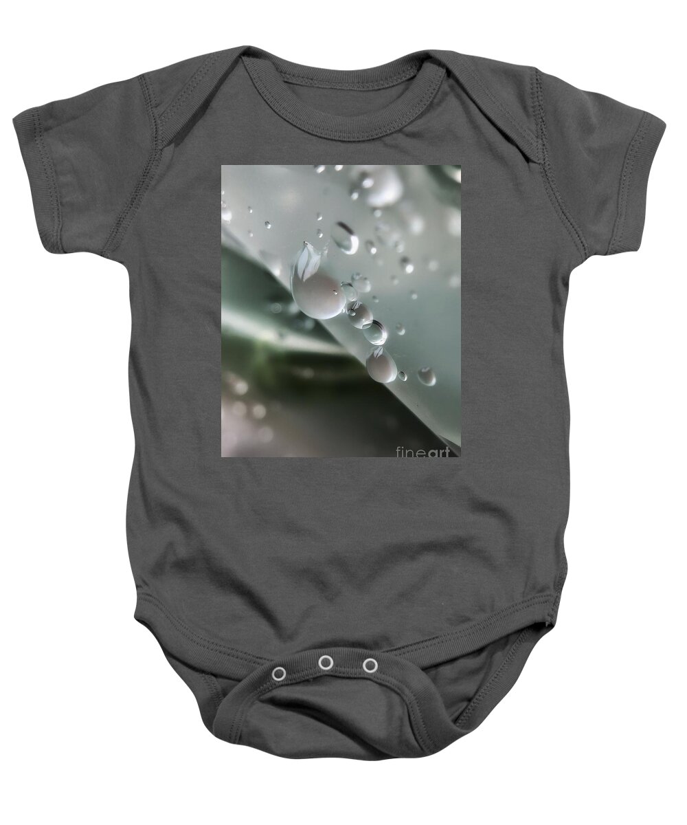 Droplets Baby Onesie featuring the photograph Morning Shower by Diana Rajala