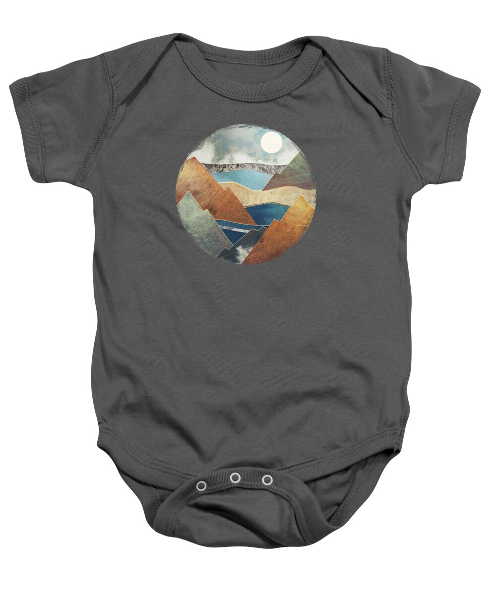 Mountain Baby Onesie featuring the digital art Mountain Pass by Spacefrog Designs